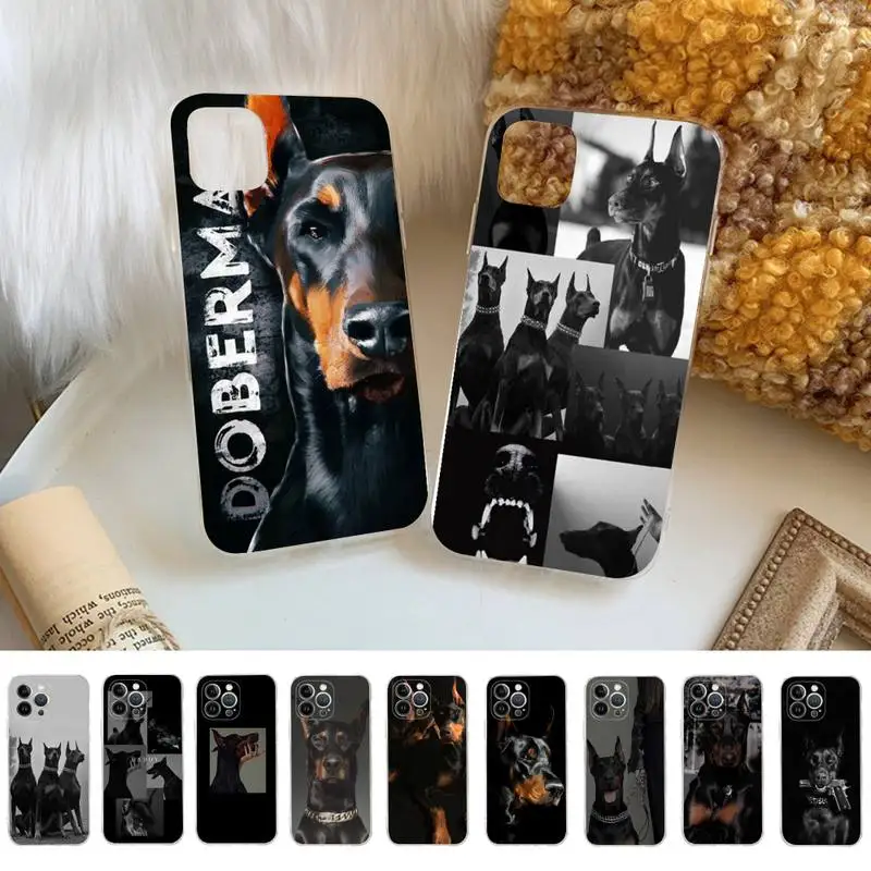 

Animal Doberman Dog Phone Case Silicone Soft for iphone 14 13 12 11 Pro Mini XS MAX 8 7 6 Plus X XS XR Cover