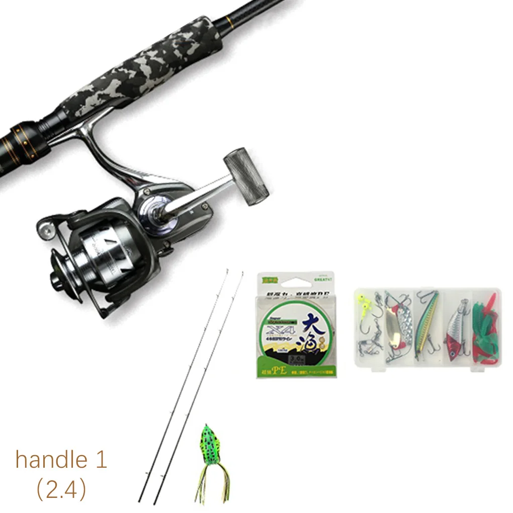 

Outdoor Carbon Fishing Rod Telescopic Fishing Stick with EVA Handle Ceramic Guide Ring Handle 2 2.4m