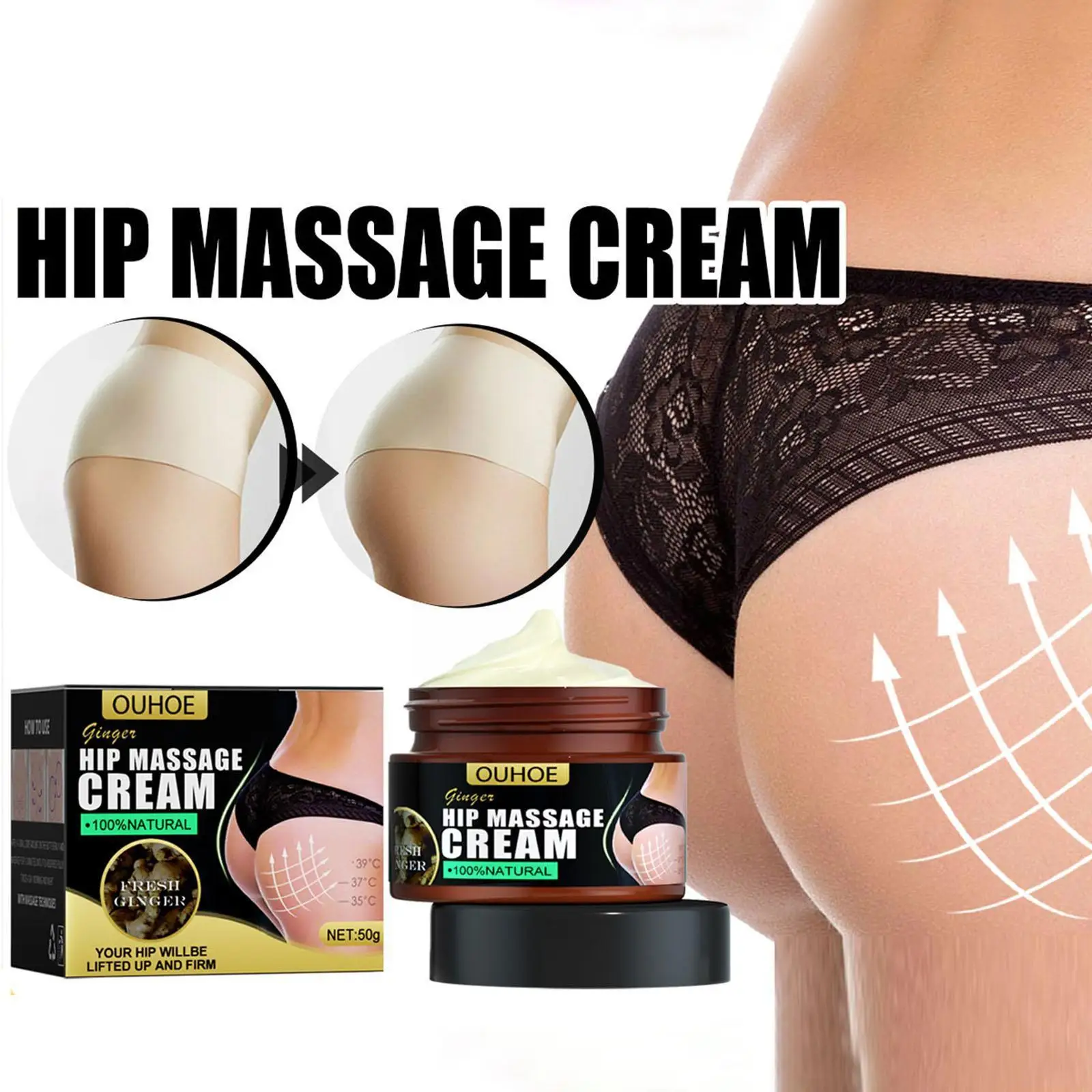 

Имбирный крем для массажа и подтяжки ягодиц, 50 г