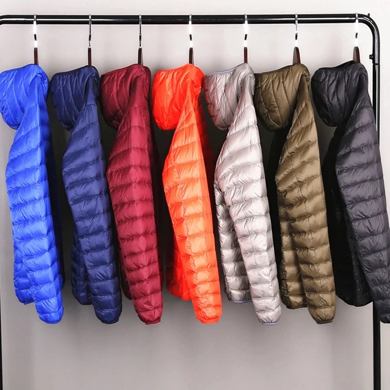 Men's All-Season Coat Ultra Lightweight Packable Down Jacket Wind-Resistant Breathable Coat Men Hoodies Jackets Outwear 2022 New