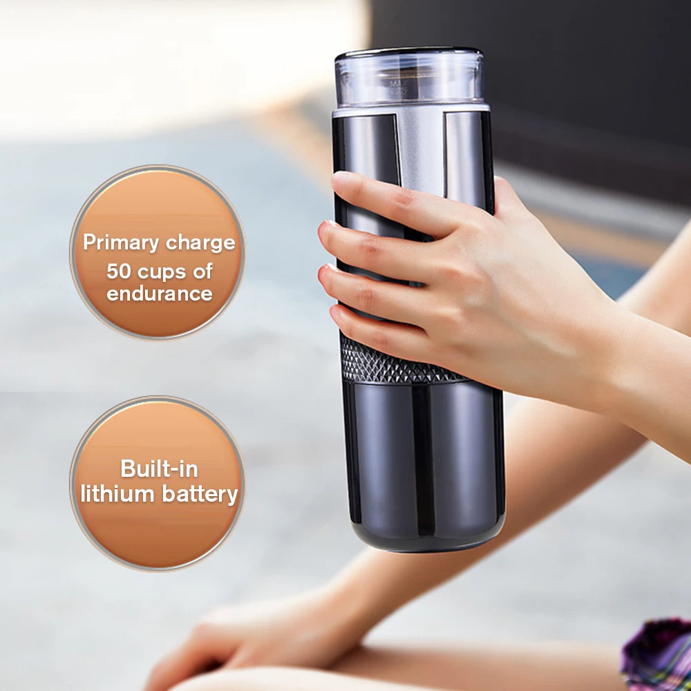 Wireless Portable Coffee Machine for Car Coffee Maker Fit Handheld Espresso Outdoor Home Small Capsule Coffee Powder Pot Grinder