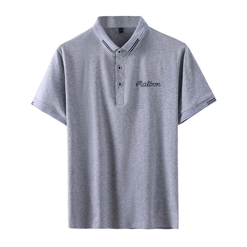 Men's Malbon Golf Wear Men Polo Clothing Summer Shirt Design Geometric Patterns Solid Color Short Sleeve Casual Business Sports