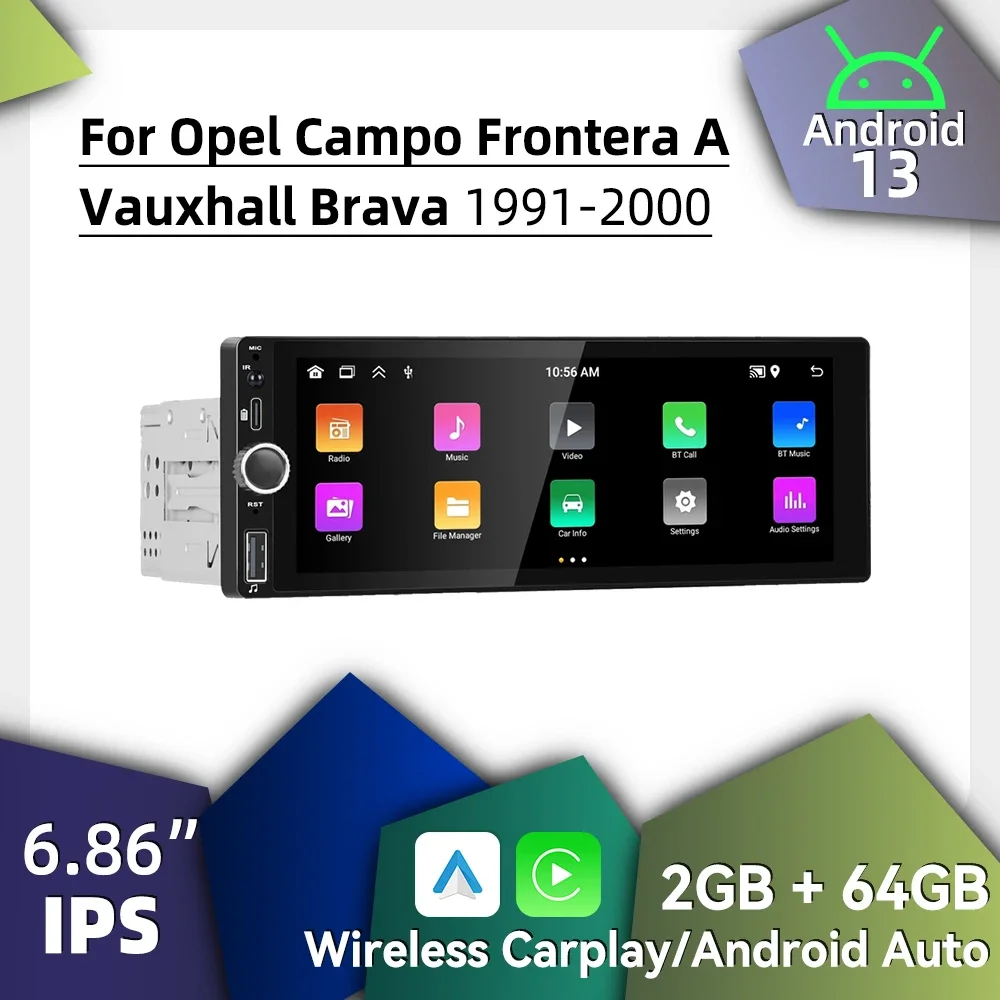 Carplay Android Auto 1-диночное радио для Opel Campo Frontera A Vauxhall Brava 1991-2000 6 86 &quotэкран