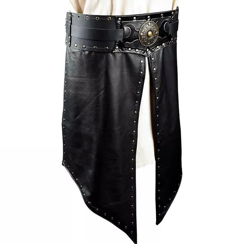 

Medieval Renaissance Leather Waist Armor Battle Skirt Viking Knight Pirate Costume Accessory Steampunk Props Tasset Belt For Men