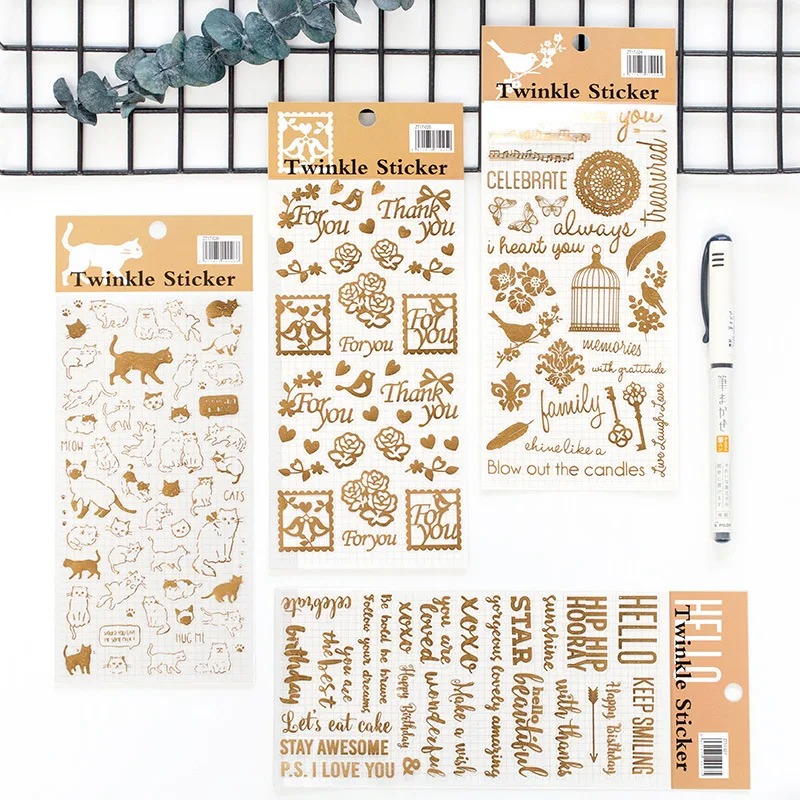 

Creative Sticker Hand Account Decoration Cute Bronzing Scrapbooking Albums Diary Decorative Student Supplies Stationery
