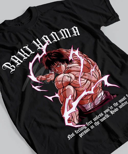 Футболка унисекс BAKI THE GRAPPLER HANMA надпись EN BATALLA