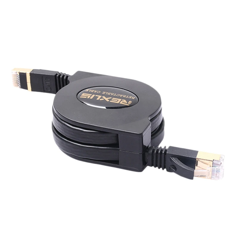 Кабеля REXLIS Cat7 RJ45 для локальной сети, регулируемый кабель длиной 5 футов, плоский Интернет-кабель для компьютера, маршрутизатора, ноутбука