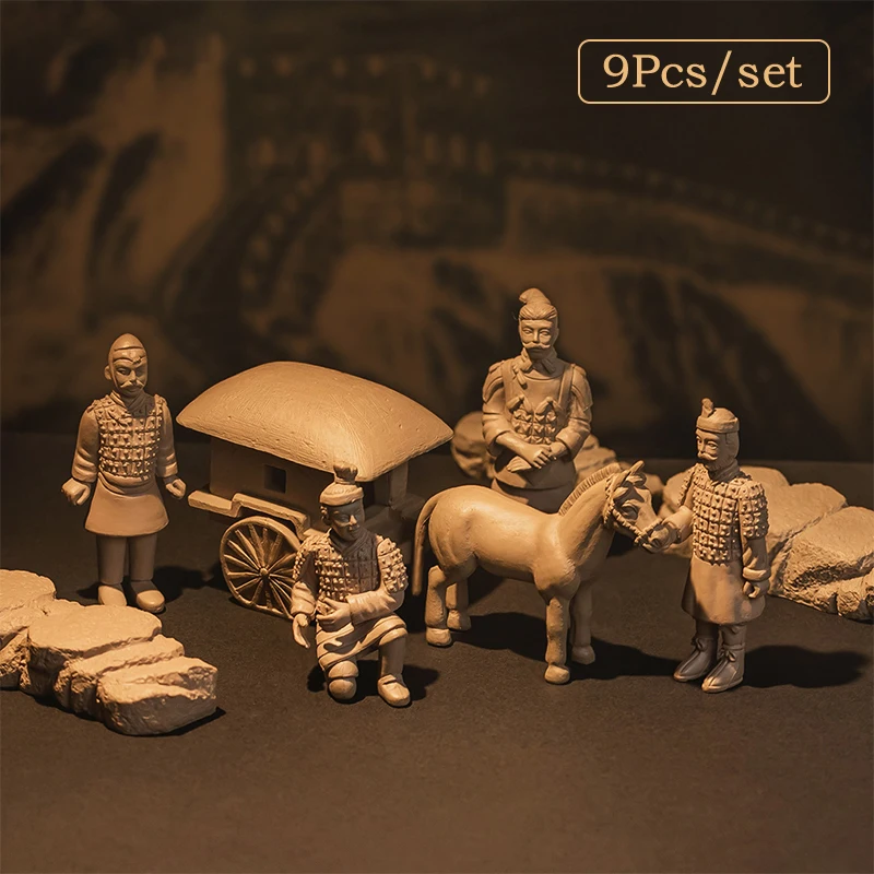 

1Set Mini Emperor Qin's Terracotta Warriors Archaeological Souvenir Ornaments Figurine Landscape Dollhouse Ornaments