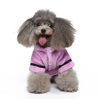 quick drying pet bathrobe super absorbent towel cotton robe coral thickened pet hooded comfortable nightswear pajamas bathrobes