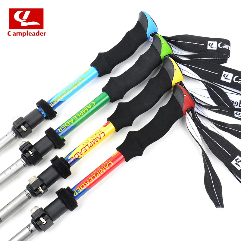 

Ultra-light Outdoor Hiking Stick 7075 Folding Type 5 Section Folding Staff Aluminum Alloy Walking Stick Walking Stick