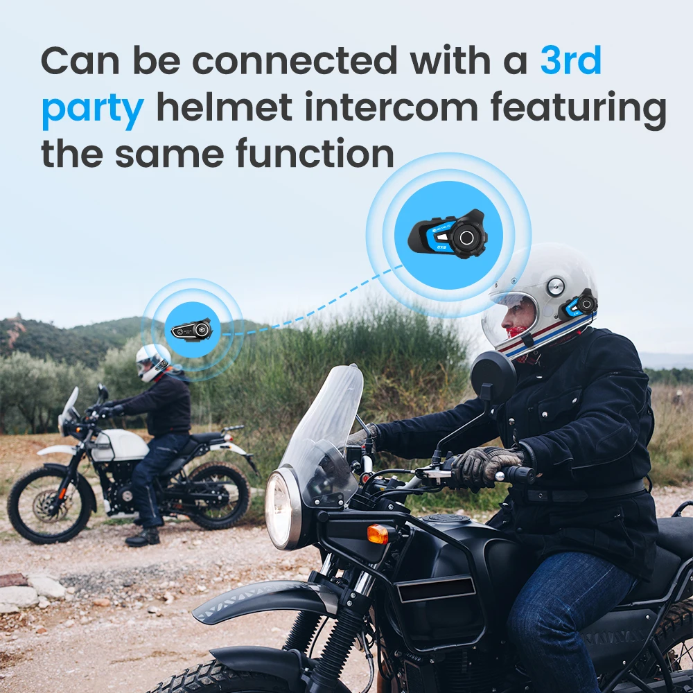GEARELEC GX8 Motorcycle Intercom Headset 6~8-Rider Bluetooth Full Duplex Helmet Interphone 1500m Range With FM Radio EQ Music enlarge