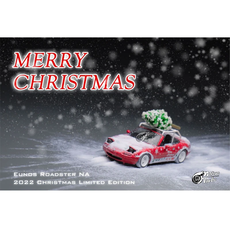 

Micro Turbo 1/64 MX5 Eunos Roadster Рождественская красная литая модель автомобиля в декабре 2022 подарок коллекция подарков