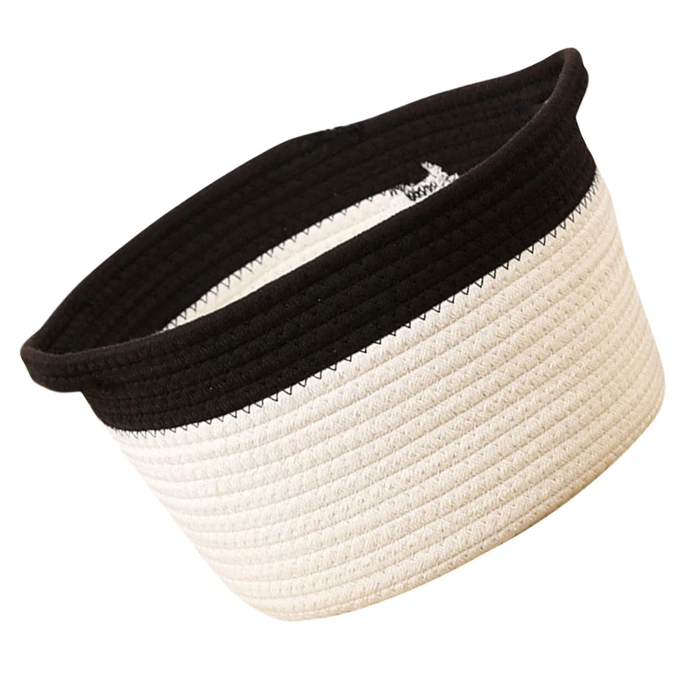 

Desktop Cosmetics Organizer Bedroom Snack Basket Decorative Cotton Rope Basket
