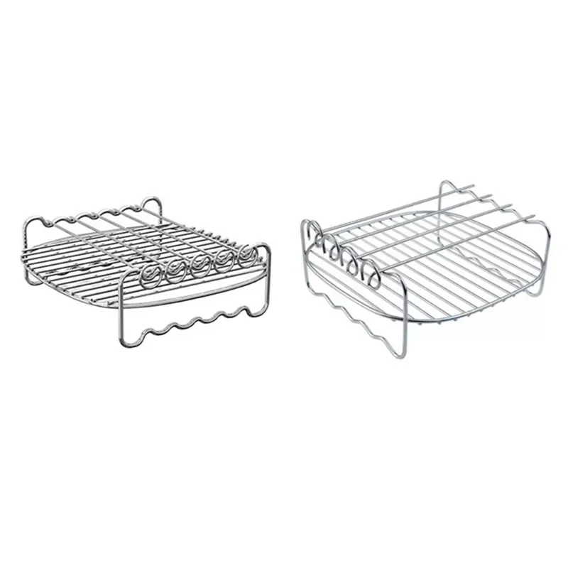 

Rack for Airfryers Household Air Fryer Double-Layer Air Fryer Rack Grill Barbecue Supplies-Needle Round