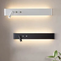 modern wall lamp with switch for room bedroom bedside hotel lighting sconce indoor black white rotatable wall light decoration