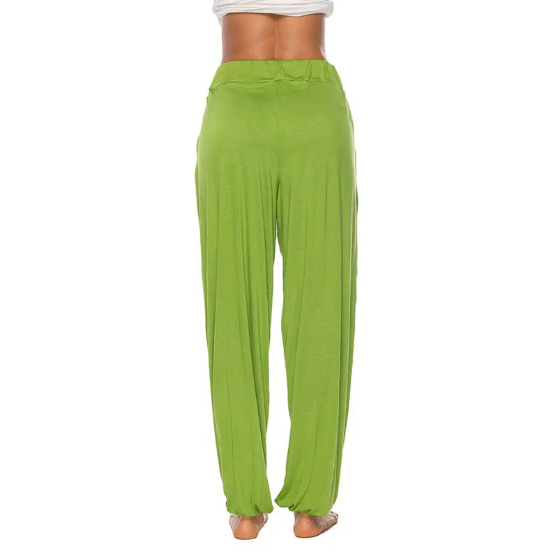 Женские свободные повседневные штаны для йоги однотонные спортивные шаровары с