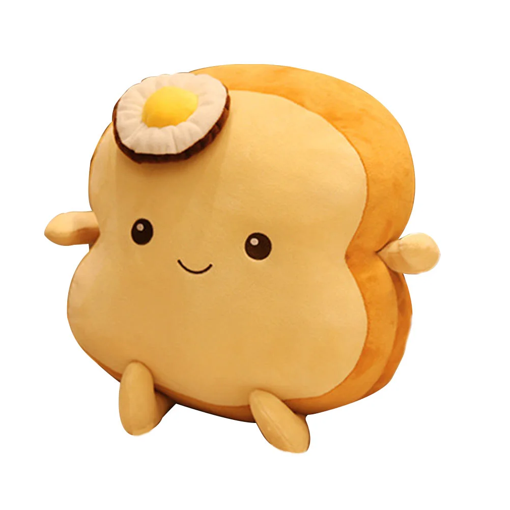 

Stuffed Bread Plush Interesting Toy Adorable Lovely Design Ornament Party Desktop Cartoon Kid Adornment Kids Pillows Couch Soft