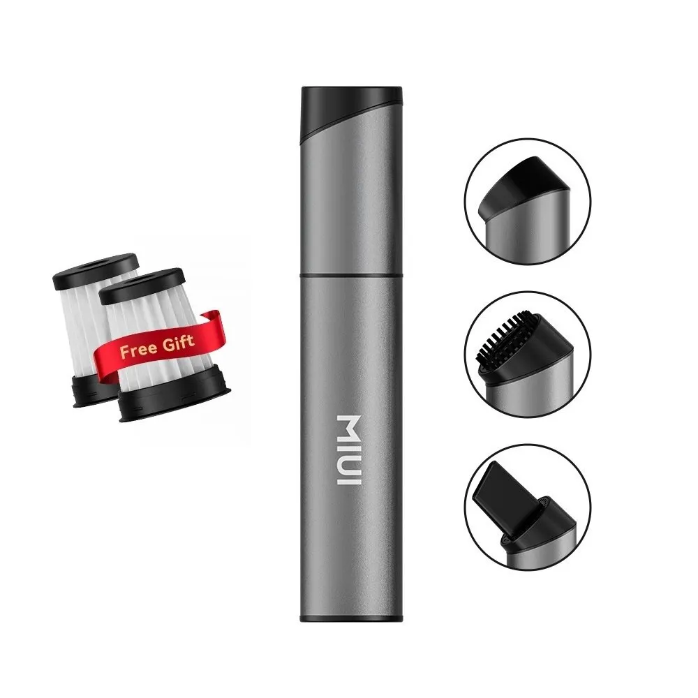 MIUI 미니 휴대용 진공 청소기, 무선 핸드헬드 진공 청소기, 3 개의 흡입 헤드, 데스크탑 키보드, 차량용 USB