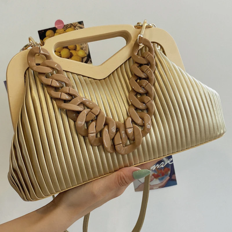 

Top Brand Triangle Handbag Designer Pleated Shoulder Bag for Women Clutch Purses High Quality Crossbody Bag Satchels Hobo Bags