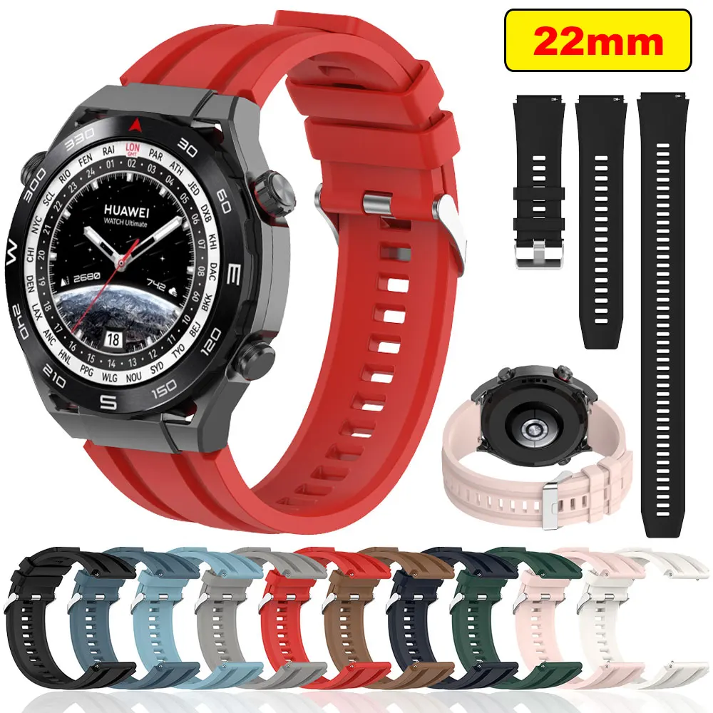 

For Huawei Watch Ultimate Silicone Strap Bracelet Replacement Correa Bands For Huawei GT2 GT3 Pro 46mm GT3 SE Watchband 22mm
