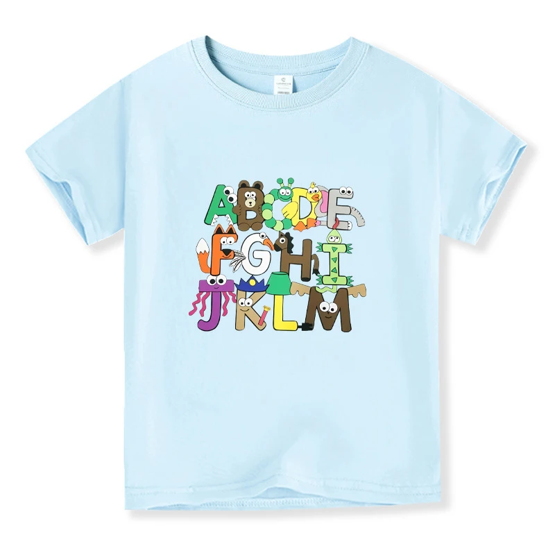 

Детская футболка с буквами алфавита для мальчиков и девочек