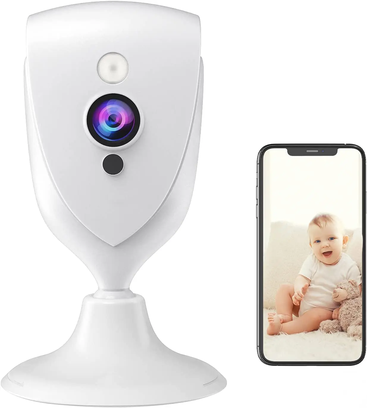 

Pet Camera,1080P Mini Baby Monitor with Camera and Audio,Night Vision, 2-Way Audio,Motion Alarm for Home Security Camera,Watch