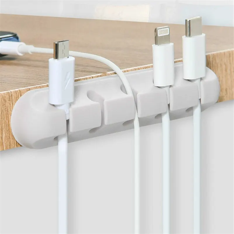 

USB Winder Management Clips Cable Holder Silicone Cable Organizer Flexible Holder For Mouse Keyboard Earphone Headset