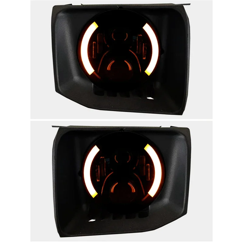 Фото Кастомизированные светодиодные фары Full LED для Mitsubishi Montero V43 с биксеноновыми линзами и дневными ходовыми огнями (DRL) №2