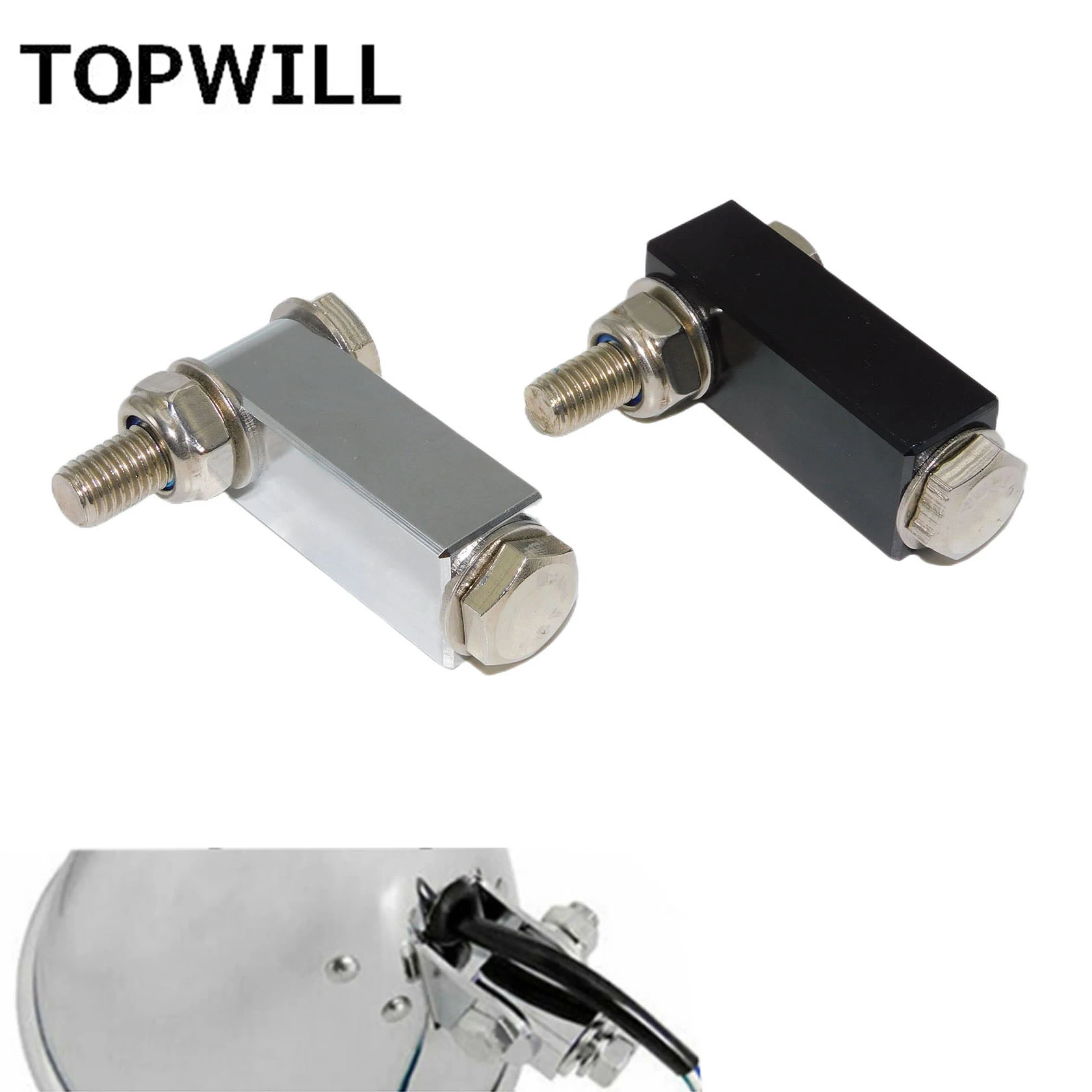 

Universal Motorcycle CNC Headlight Mount Block Extension Bracket For Harley Softail Dyna Breakout Wide Glide FXW FXST Rocker C