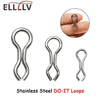 elllv 50pcs stainless steel do it mould loops anti corrsion fishing sinkers jigs lure molding wire eyelets splay rings s m l