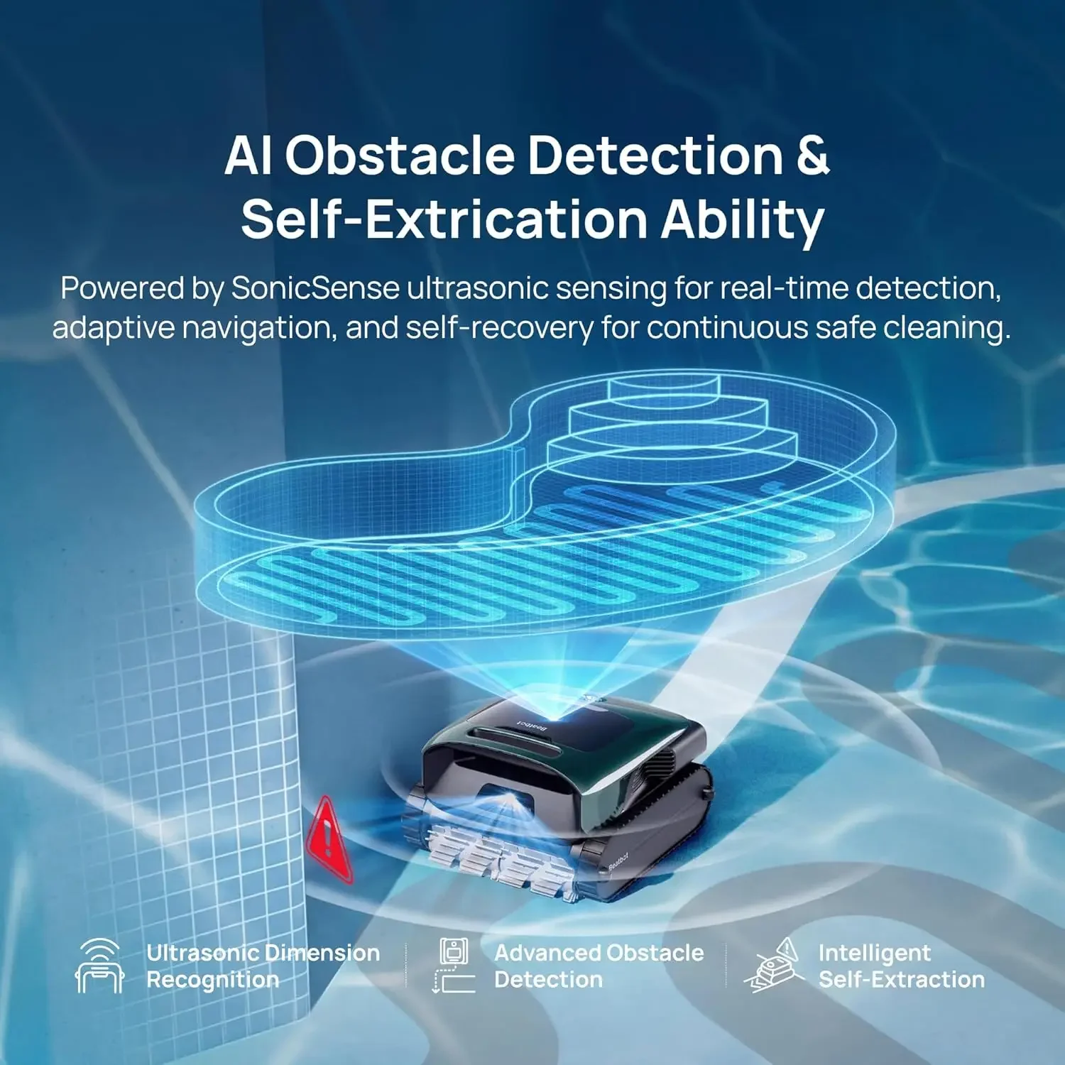 Фото Робот-пылесос для бассейнов Beatbot AquaSense 2 Pro 5-в-1: скиммер, приложение, очиститель воды, для поверхностей, 3875 кв. футов, зеленый №4