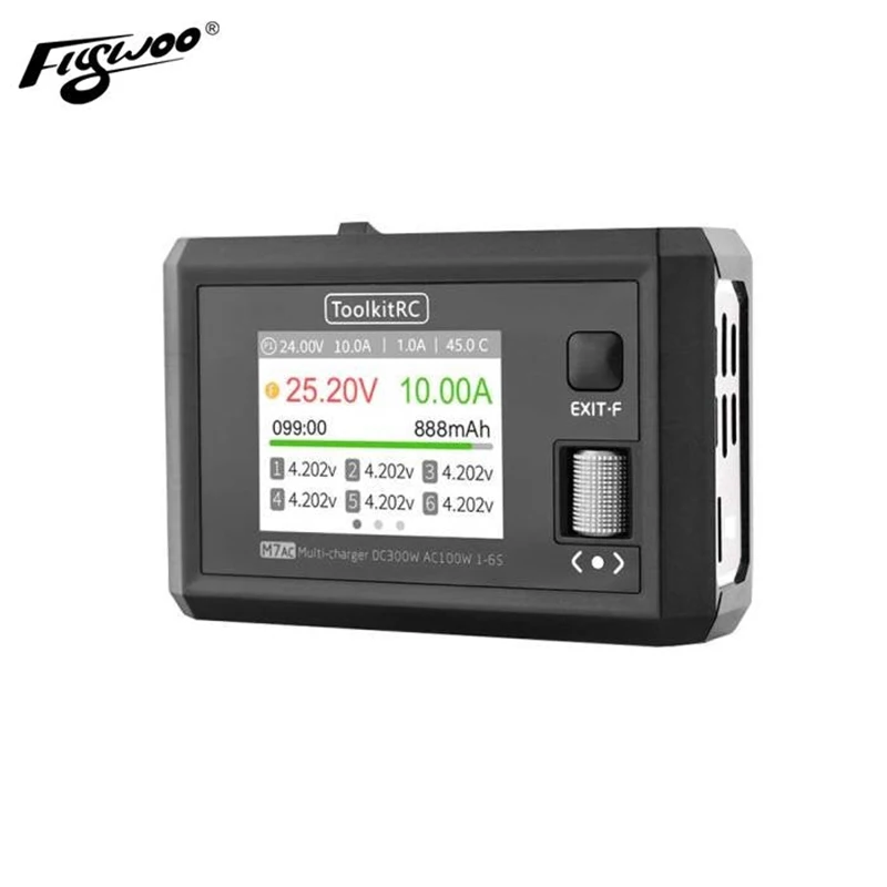 ToolkitRC M7AC 100 Вт AC/300 Вт DC 15A 2-6S многофункциональное умное зарядное устройство переменного тока