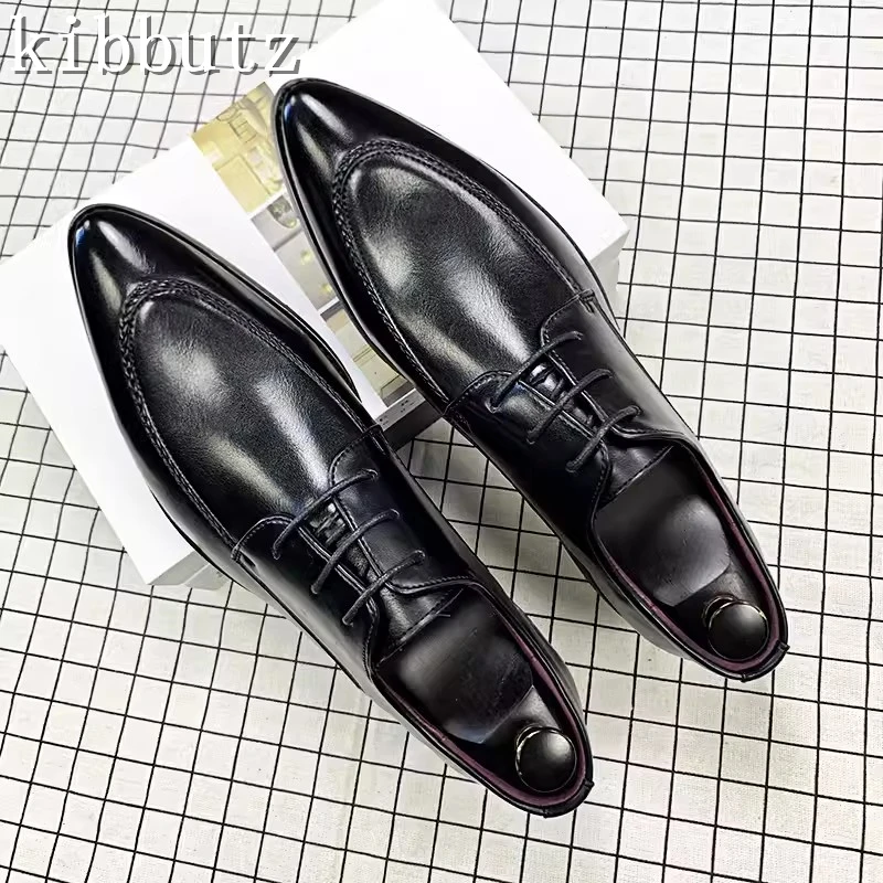 Новинка мужские деловые кожаные туфли с острым носком роскошные классические на