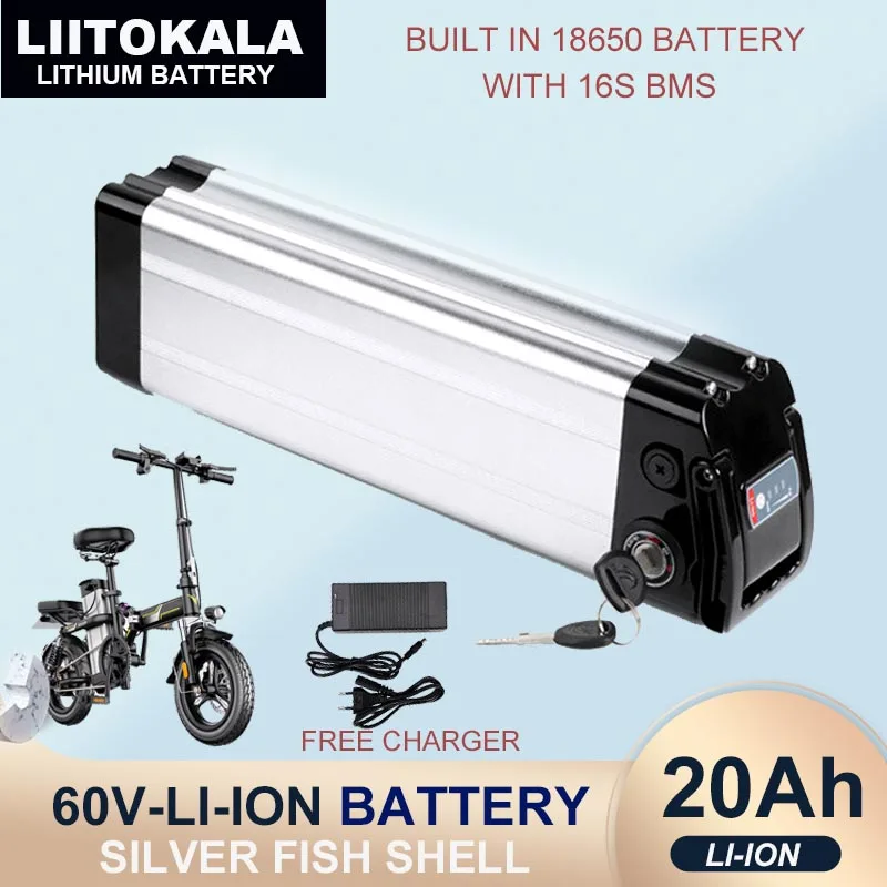 

Аккумулятор Liitokala для электровелосипеда, 60 В/67,2 в, 20 Ач, 16 нитей