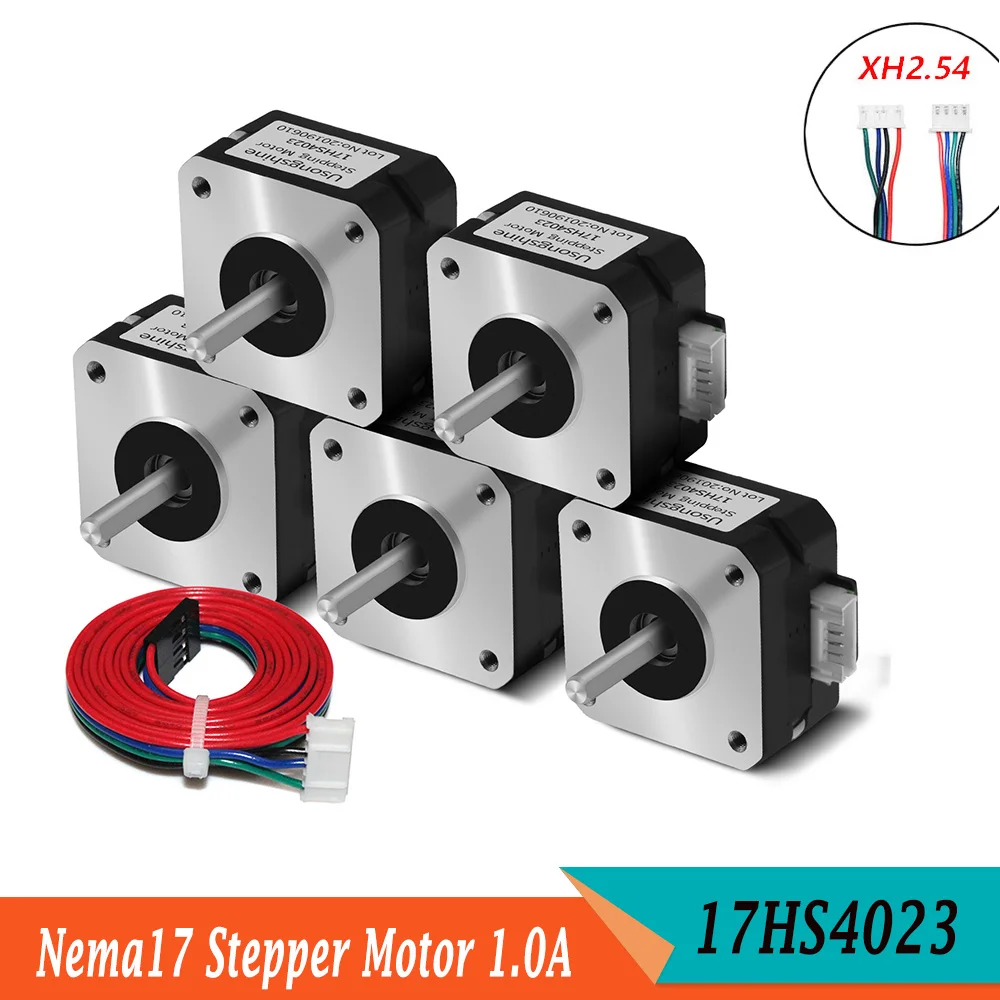 

Детали для 3D-принтера 17HS4023 Nema17, шаговый двигатель для экструдера титана, 2,0 А, 12 В/24 В, 14 Н, см 42, электродвигатель для экструдера с ЧПУ, 3D-принтера, 5 шт.