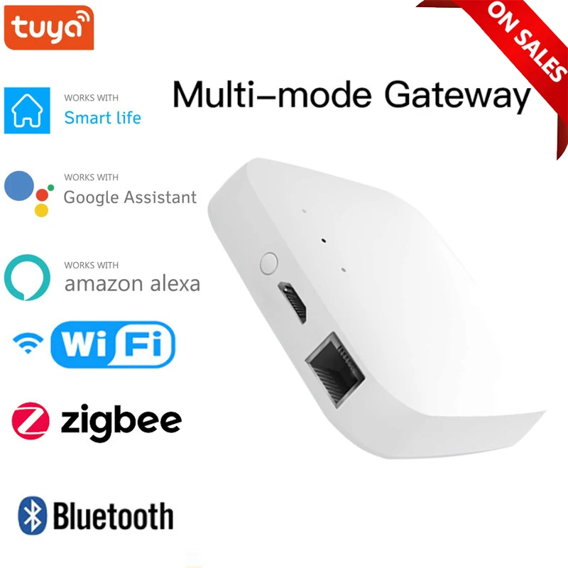 

Умный шлюз Tuya ZigBee, хаб с несколькими режимами для умного дома, работает с Alexa Google Home