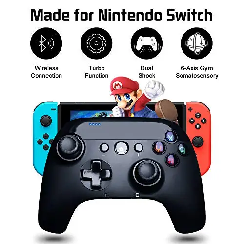 

Для беспроводного Pro адаптированного к Nintendo Switch Lite дистанционного джойстика геймпад с поддержкой регулируемой двойной вибрации Турбо и оси...
