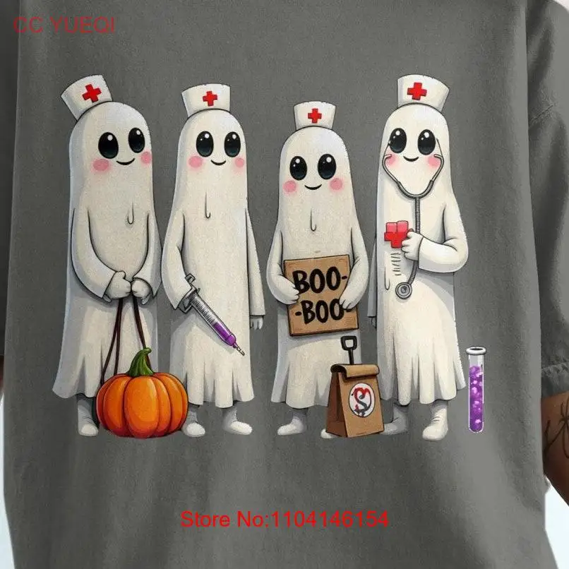 Комфортные цвета футболка медсестры на Хэллоуин Boo Crew для женщин жуткий сезон