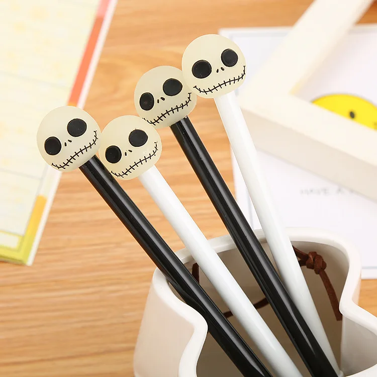 

1pcs Creative Luminous Skull Gel Pens for Kids Cute Cartoon Writing Pens Personalized School Supplies Stationery