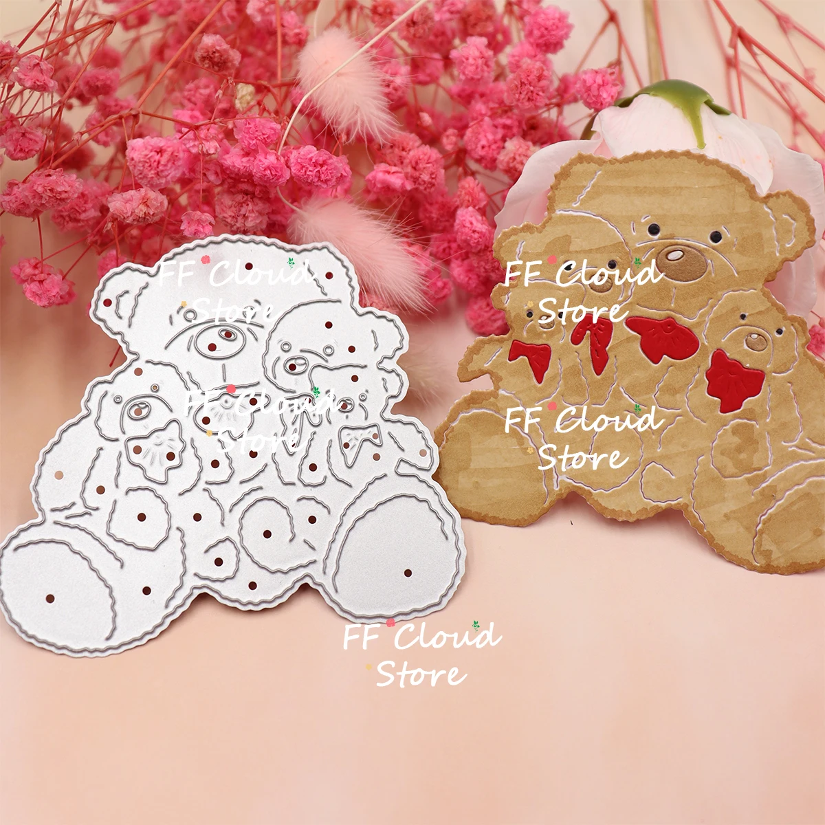 Рождественский медведь штампы для скрапбукинга альбом форма из углеродистой