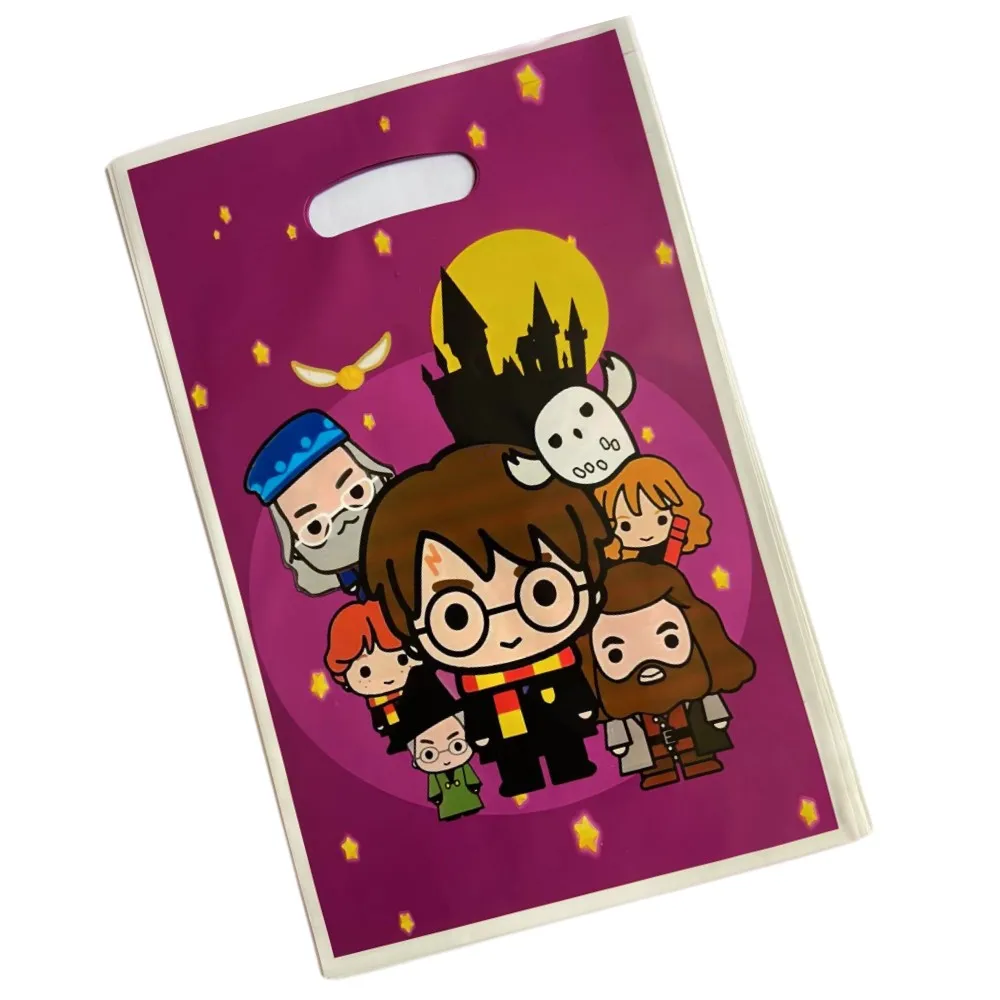 

Hot Wholesale Cartoon Magic Theme Plastic Candy Loot Bag Handle Gift Bag Kids Favor Magician Birthday Party Decoration Supplies