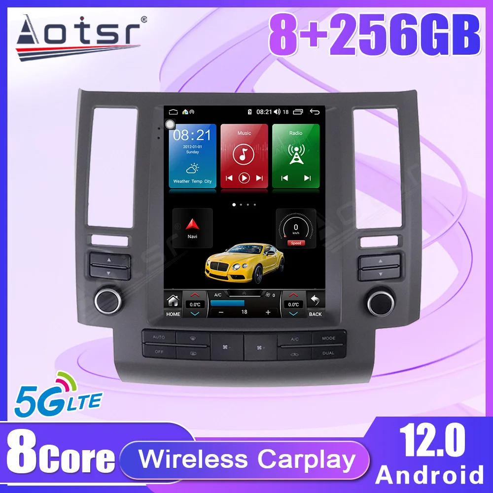 

8+256GB Android For Infiniti FX FX35 FX45 2003 2004 2005 2006 2007 2008 2009 Car Multimedia Audio Radio Video GPS Navi Head Unit