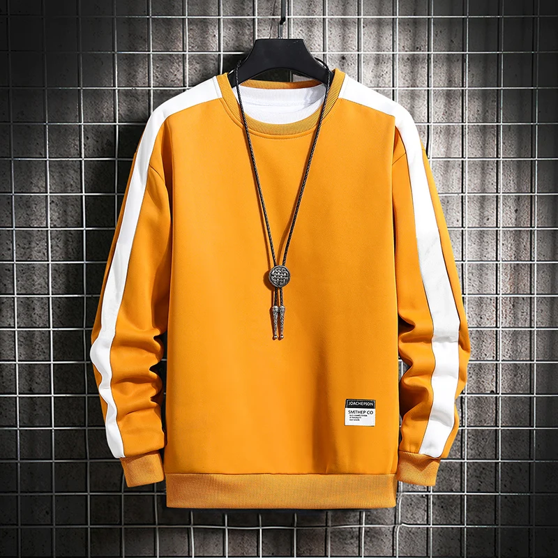 

2023 Fashion Harajuku Sweatshirts Men Spring Autumn New 6 Color Hoodie Mens Casual O-Neck Patchwork Sweatshirt for Young Men