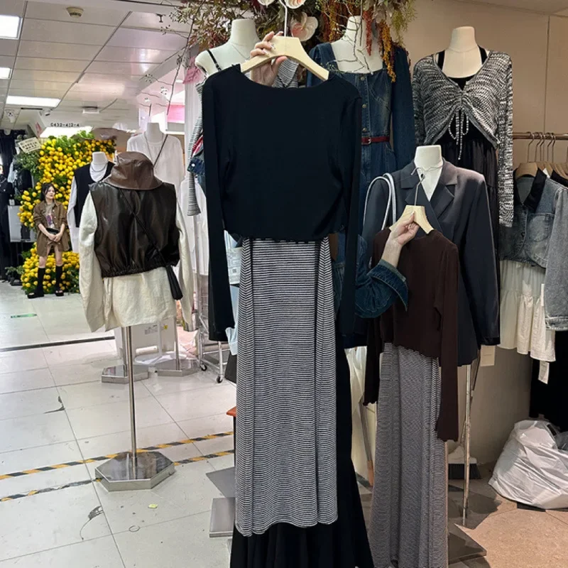 2024 Новый женский костюм-платье комплект из 2 предметов осенняя коллекция Salt-Tone