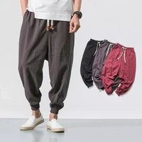 haraju men sweatpants 5xl new men%e2%80%98s jogging pants 2022 streetwear loose casual cotton linen trouser man harem pants