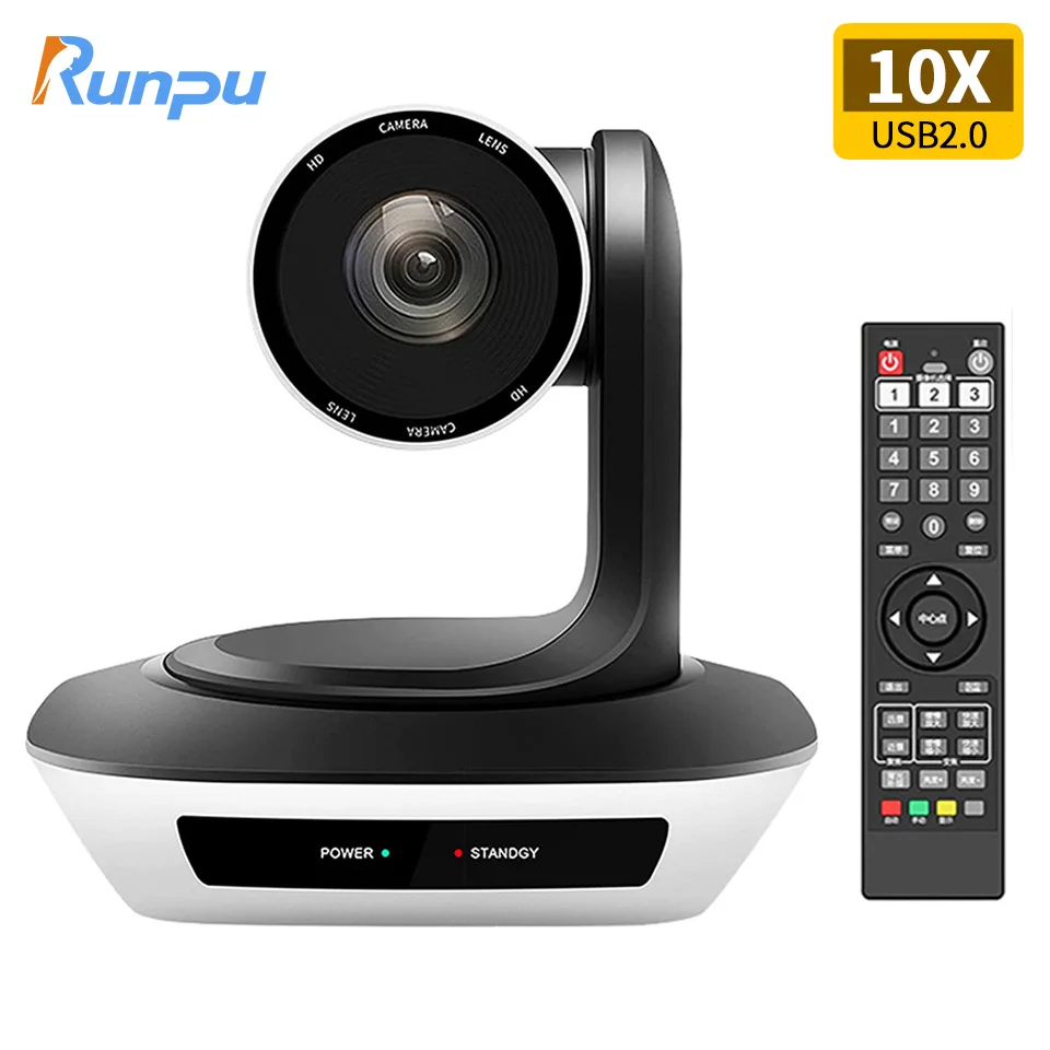 

Top quality USB2.0 10X Optical Zoom PTZ Camera HD1080P Live Streaming Wall Mount IR Remote Controller Conference Camera