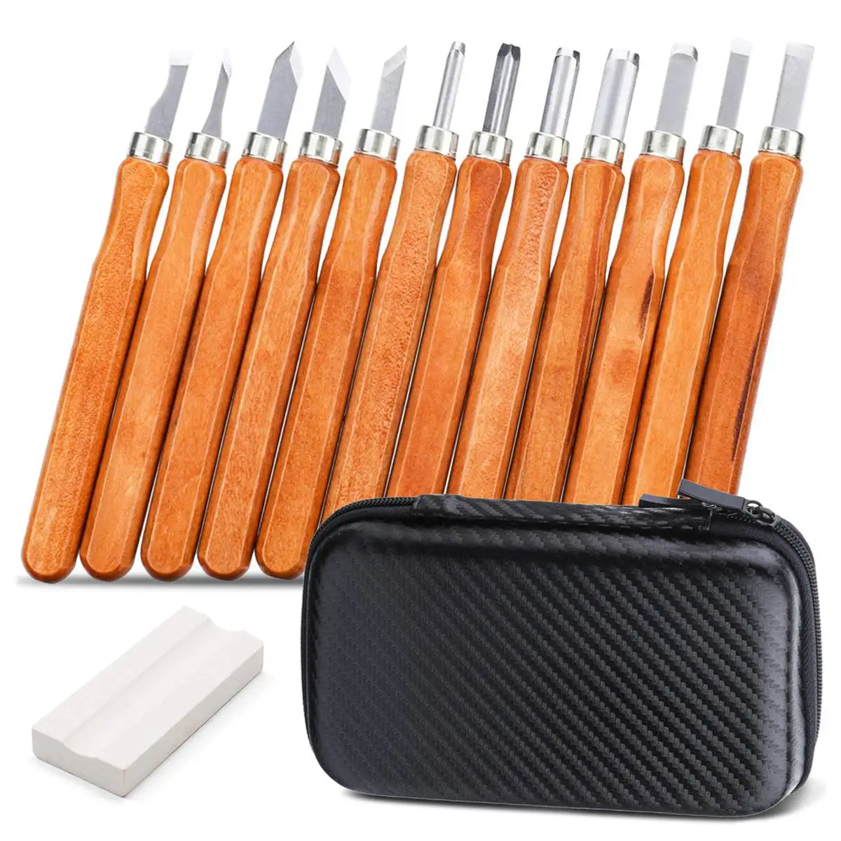 

For Basic Detailed Carving Woodworkers Gouges 12pcs Professional Wood Carving Chisel Knife DIY Pen Woodcut Hand Tool Set
