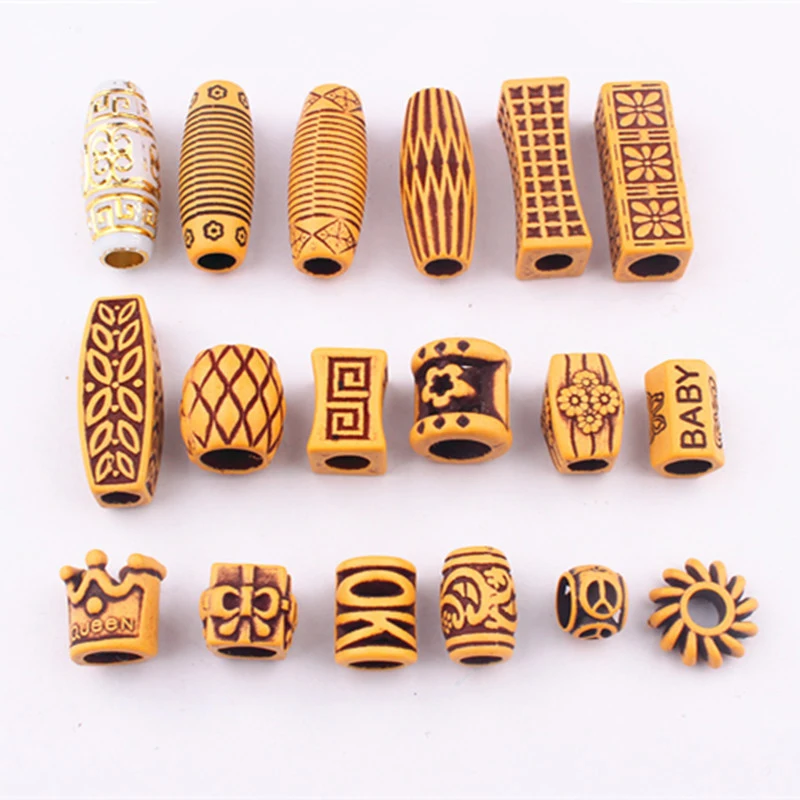 

10pcs Wooden Hair Dreadlock Beads Beautiful Braiding Color Dread Hair Jewelry