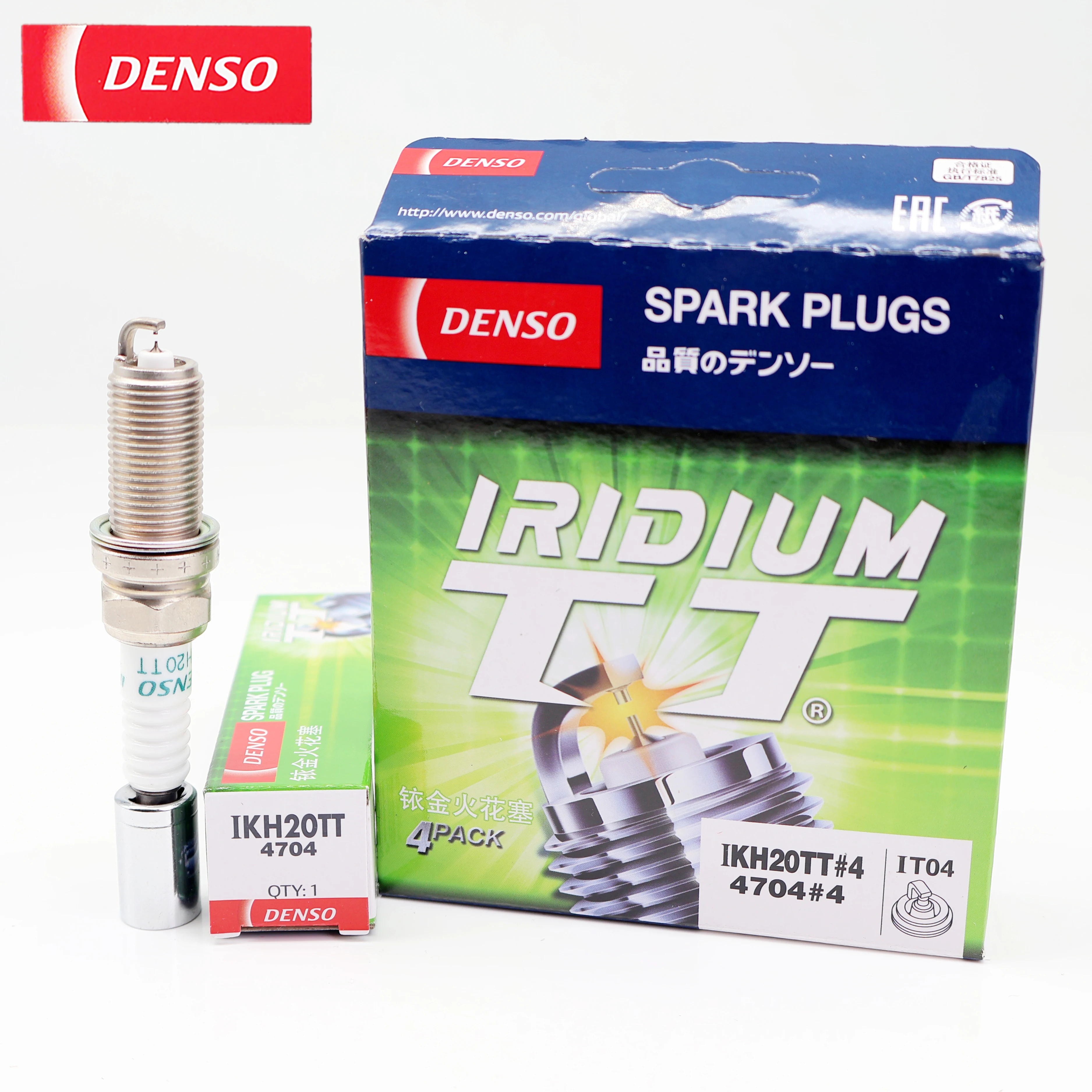 Фото Свеча зажигания DENSO Iridium Platinum IKH20TT 4704, оригинальный продукт OEM: 9004851185, 9091901191, 9091901248, 12290RBJ003 №3