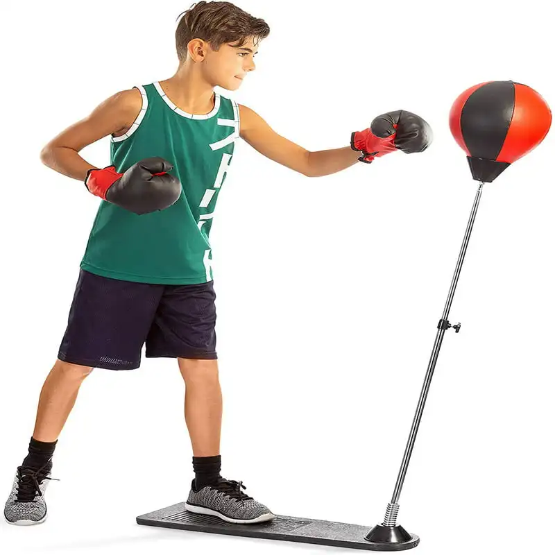 

Giddyup! Buck's Boxing Punching Bag Set with Gloves, Pump and Adjustable Stand - Red